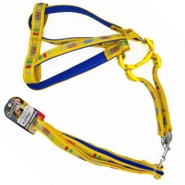 Euro Dog Köpek Uzatma Tasması ve Göğüs Tasması Takımı Sarı 20 Mm 120 Cm - Image 1