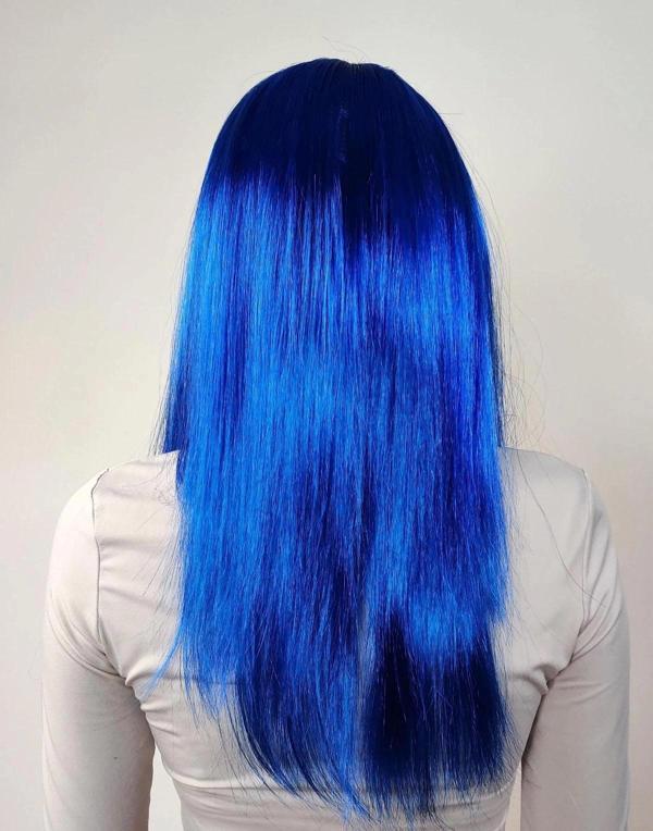 Mavi Renk Uzun Parti Peruğu - Image 1