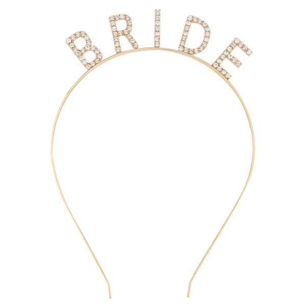 Altın Gold Renk Bekarlığa Veda Kristal Taş Bride Tacı İthal 16x10 cm - Image 1