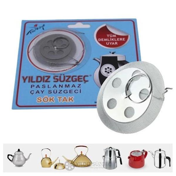 Çaydanlık Demlik İçi Paslanmaz Sök Tak Süzgeç 50’li - Image 1