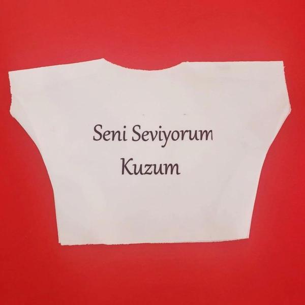 Seni Seviyorum Kuzum Yazılı Oyuncak Peluş Tişörtü - Image 1