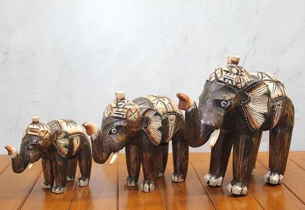 Ahşap 3'lü Fil Seti Okas:12 - Image 1