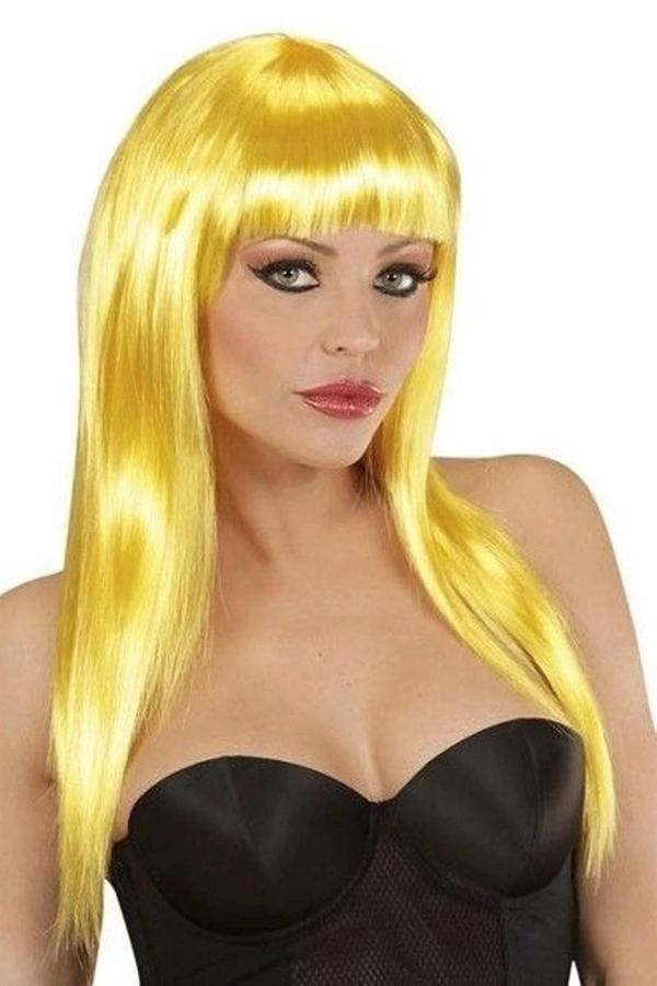 Sarı Renk Uzun Düz Parti Peruğu - Image 1