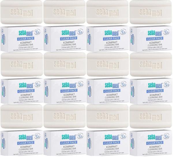 Sebamed Clear Face Kompakt Yüz Temizleme  Barı Sabun Sivilceye Yatkın Cilt 100GR (12 Li Set) - Image 1