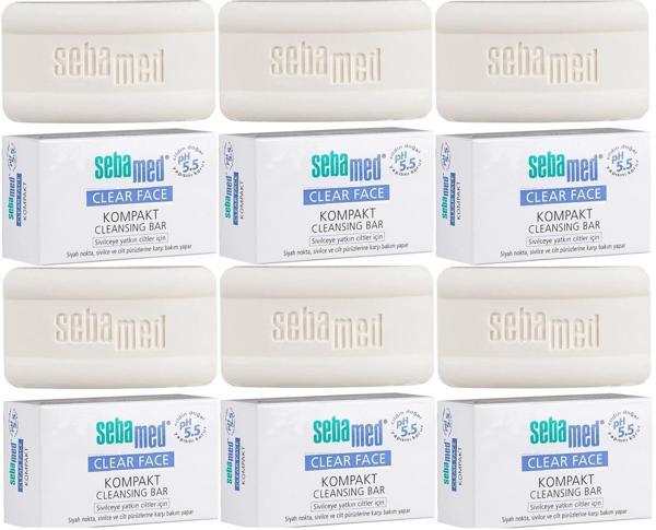 Sebamed Clear Face Kompakt Yüz Temizleme  Barı Sabun Sivilceye Yatkın Cilt 100GR (6 Lı Set) - Image 1
