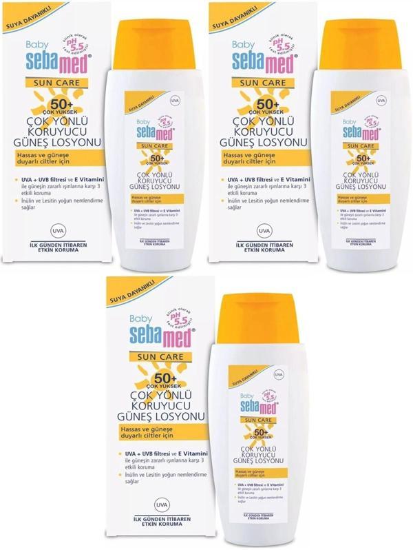 Sebamed Sun Care Bebek Güneş Losyonu Kremi 50+ Faktör 150ML (Hassas Ciltler İçin) (3 Lü Set) - Image 1