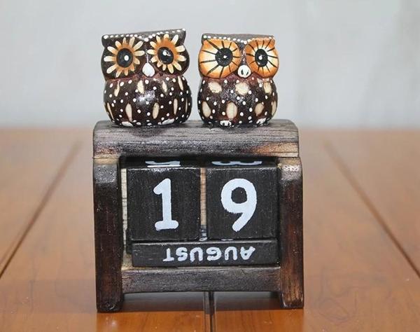 Ahşap Baykuş Takvim Polos-22 - Image 1