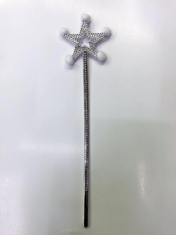 Yıldız Peri Asası Sihirli Değnek Beyaz Ponponlu - Image 1