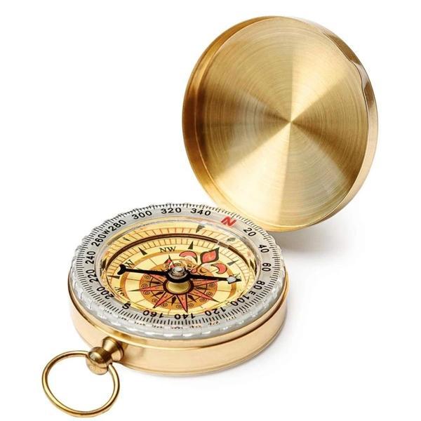 Yuvarlak Sarı Metal Kasa Su Geçirmez Fosforlu Dayanıklı Pusula G50 - Image 1