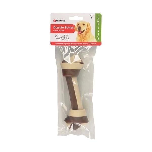Flamingo Duetto Bones Kuzu Etli ve Pirinçli Köpek Kemik Ödülü Large - Image 1