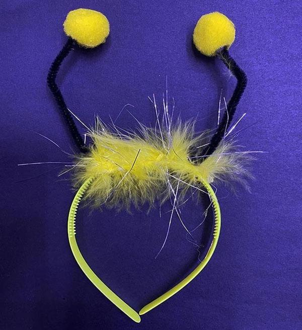 Sarı Ponponlu Gösteriler İçin Plastik Arı Maya Tacı - Image 1