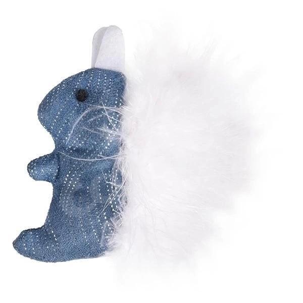 Flamingo Medy Tüylü Sincap Kedi Oyuncağı Mavi - Image 1