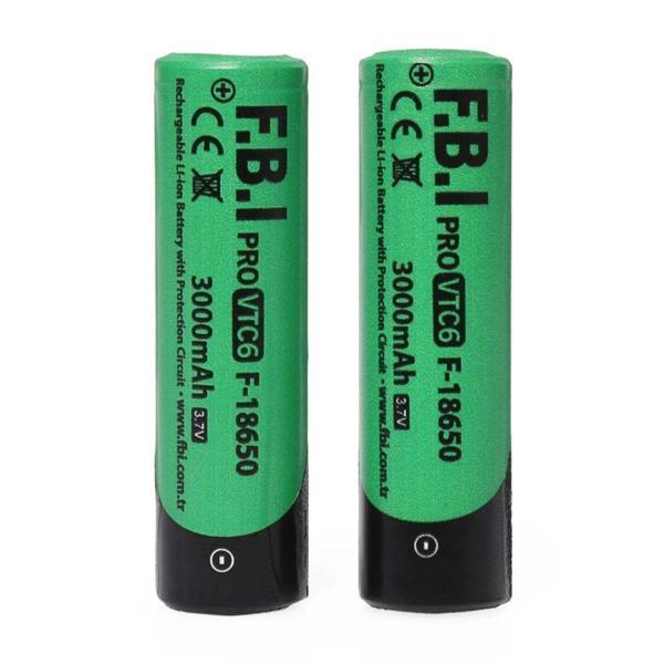F.B.I VTC6 18650 3.7V 3000mAh 30A Li-ion Şarjlı Pil + Pil Taşıma Kutusu 2'li SET - Image 1
