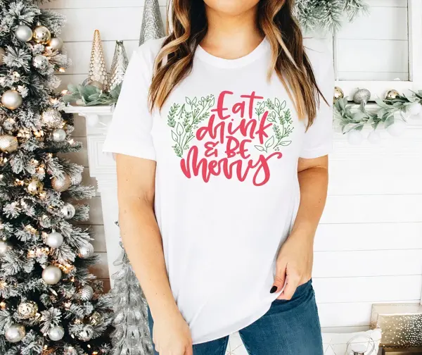Noel İçin Özel Tasarım T-shirt - Beyaz - Image 1