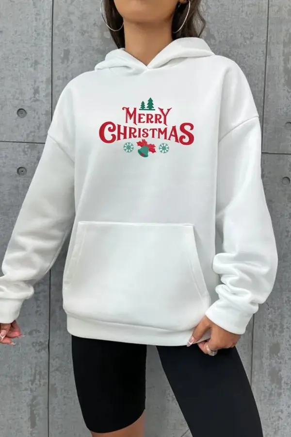 Merry Chrıstmas Sweatshirt & Hodie - Beyaz - Image 1