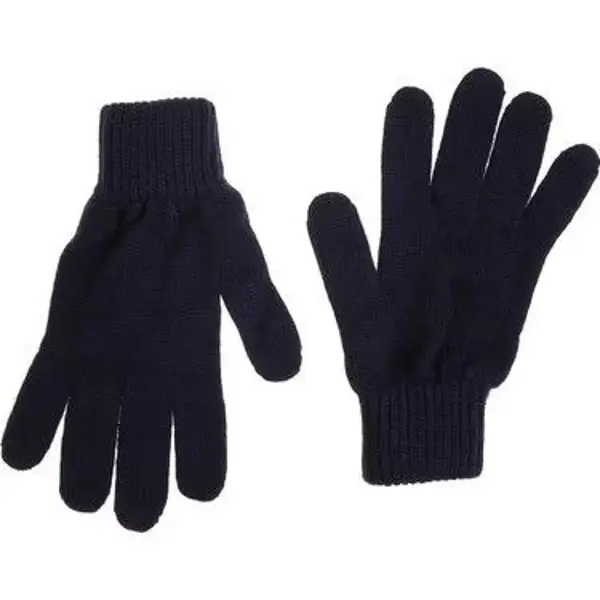 Unisex Triko Dokuma Eldiven - Siyah - Image 1