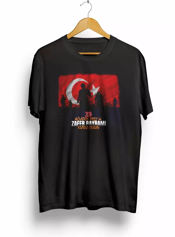 30 Ağustos Atatürk Baskılı T-shirt - Siyah - Image 1