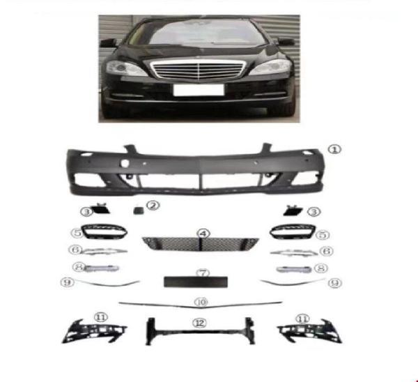 Mercedes W221 Ön Tampon Seti (Izgaralar Nikelajlar) 2010 Sonrası Uyumlu - Image 1