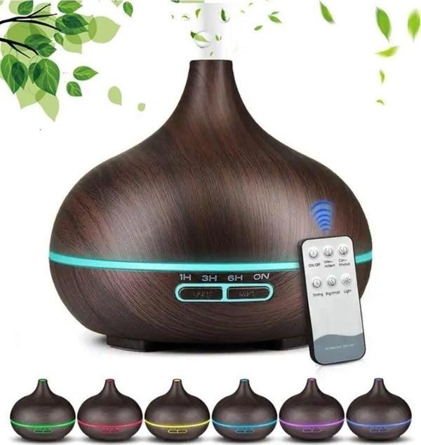 550 ml Aroma Difüzörü Buhar Ultrasonik 7 Renk Led Işıklı Aromatik Oda Kokusu Hava Nemlendirici - Image 1