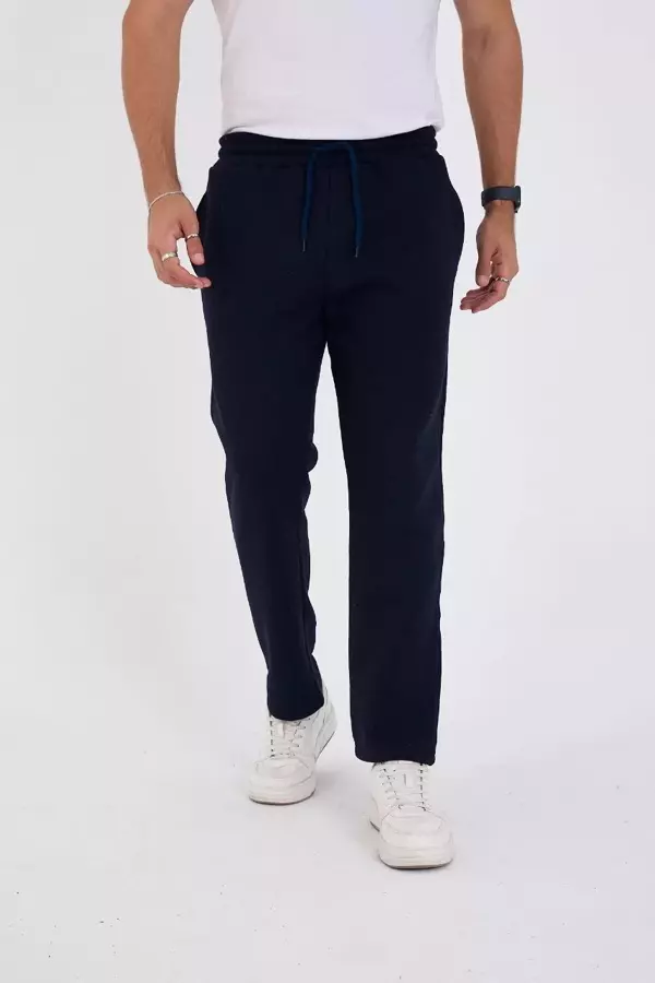 Unisex Üç İplik Basic Eşofman Pantolon - Lacivert - Image 1