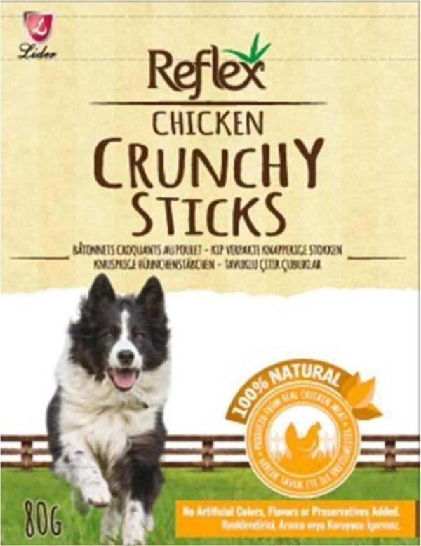 Reflex Crunchy Sticks Tavuklu Çıtır Köpek Ödül Çubukları 80 Gr - Image 1