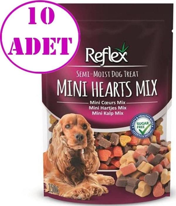 Reflex Karışık Renkli Mini Kalpli Yumuşak Köpek Ödülü 150Gr 10 Ad - Image 1