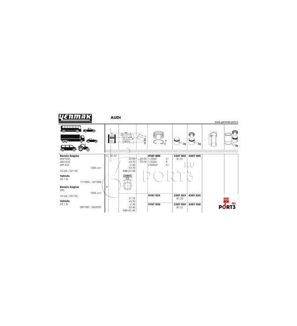 Vw Golf4 Piston Segman 81,01 Mm Std Bora A3 1.6 AKL AEH - Image 1