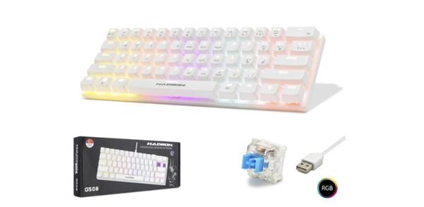 Hadron G508B Kablolu Oyuncu Mini Klavye Mekanik Blue Switch Rgb Q Beyaz - Image 1