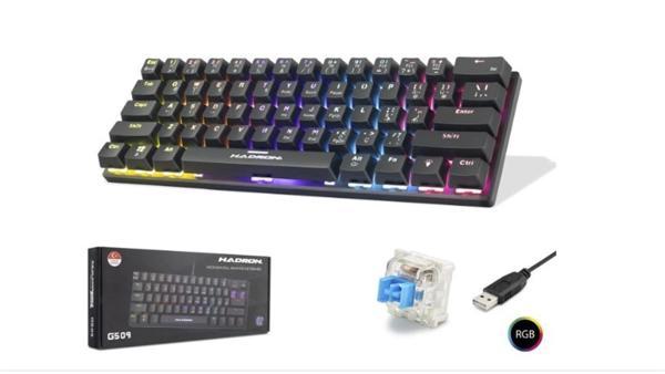 Hadron G509B Kablolu Oyuncu Mini Klavye Mekanik Blue Switch Rgb Q Siyah - Image 1