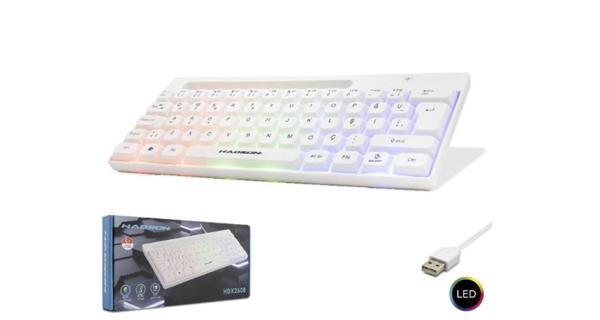 Hadron Hdx2608 Kablolu Oyuncu Mini Klavye Led Q Beyaz - Image 1