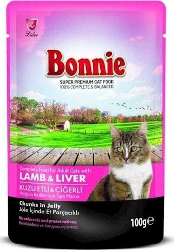 Bonnie Kuzu Etli Ve Cigerli Pouch Yetişkin Kedi Konservesi 100 Gr - Image 1