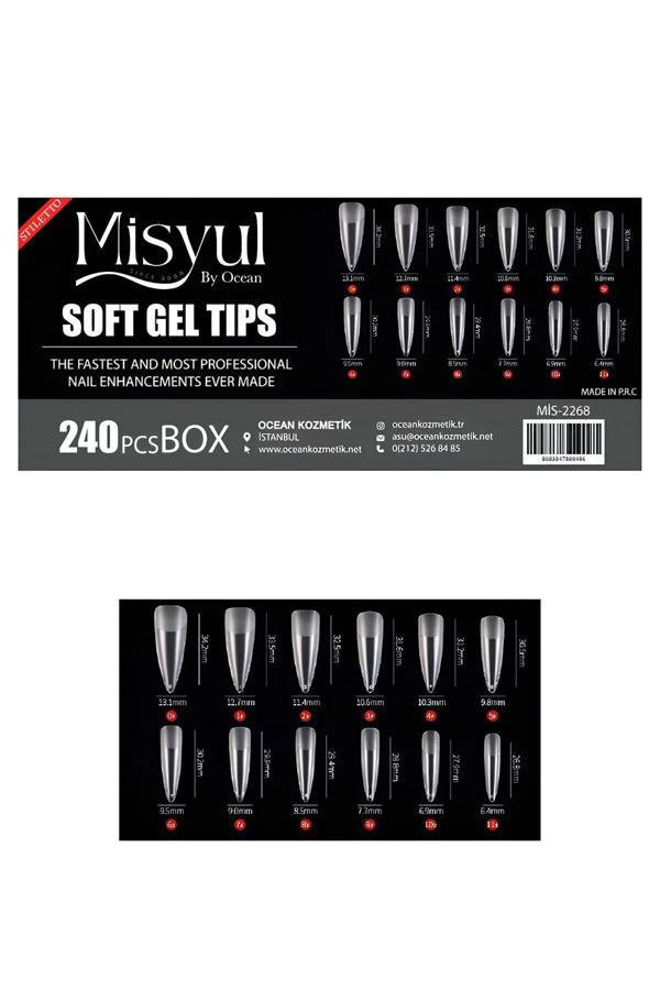 Fontenay Soft Jel Tips Protez Tırnak Tips Uzatma Yeni Nesil 240 Adet Stiletto - Image 1