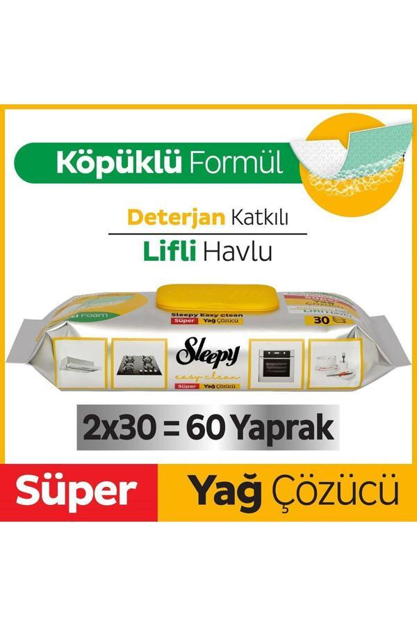 Easy Clean Süper Yağ Çözücü Yüzey Temizlik Havlusu&mendili 2x30 (60 YAPRAK) - Image 1