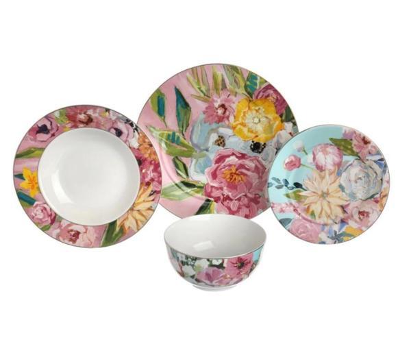 Lucky Art Peony Bone 24 Parça 6 Kişilik Yemek Takımı LYBA 065 - Image 1