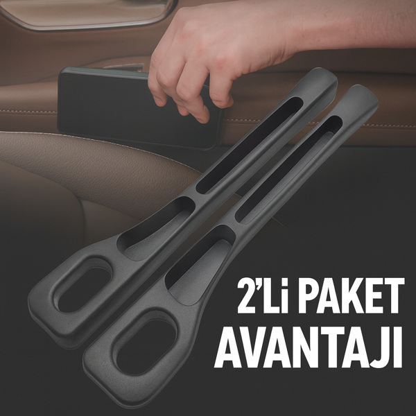 Araba Koltuğu Boşluk Doldurucu - Arabalar, SUV'ler ve Kamyonetler için 2'li Evrensel Düzenleyici - Image 1