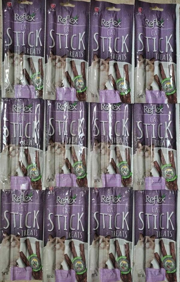 Reflex Kedi Ödül Stick Kümes Hayvanı Kızılcık 3X5 Gr 12 Adet - Image 1