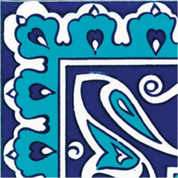 Armada Çini 10x10 Cm Ksk 19 Iznik Rumi Desenli Çini Bordür Köşesi - Image 1