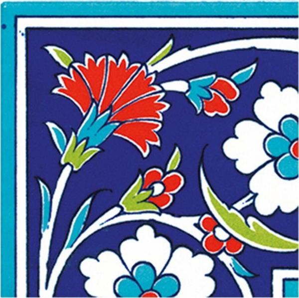 Armada Çini 10x10 Cm Ksk 43 Karanfil Desenli Çini Bordür Köşesi - Image 1