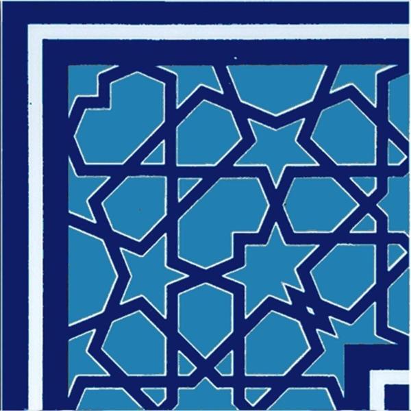 Armada Çini 10x10 Cm Ksk 72 Mavi Türkmen Yıldızı Çini Bordür Köşe - Image 1