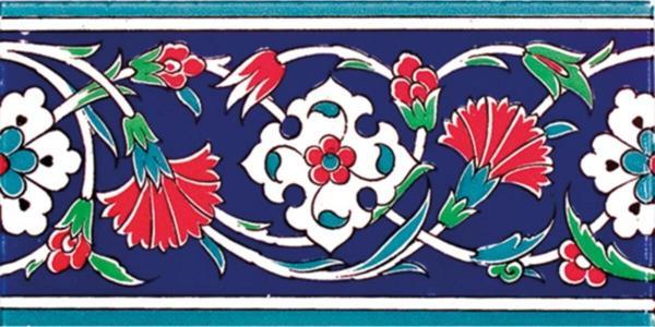 Armada Çini 10x20 Cm Ks 43 Karanfil Desenli Seramik Çini Bordür - Image 1