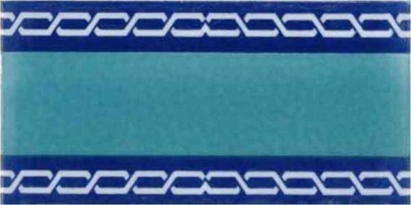 Armada Çini 10x20 cm Ks 60 Zincir Desenli Yeni Modern Çini Bordür - Image 1
