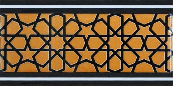 Armada Çini 10x20 Cm Ks-72 Sarı Türkmen Yıldızı Çini Karo Bordür - Image 1