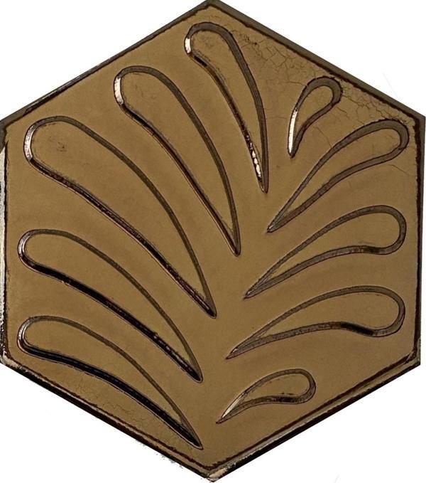 Armada Çini 15x17 Cm Yaprak Bronzaltıgen Seramik - Image 1