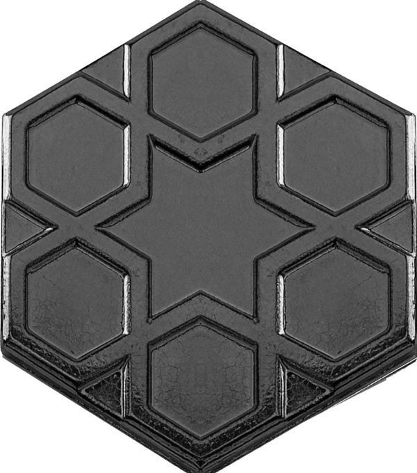 Armada Çini 15x17 Cm Yıldız Mat Metalik Altıgen Seramik - Image 1