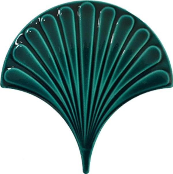 Armada Çini 17x17 Cm Koyu Yeşil Istiridye Balık Pulu Çini - Image 1