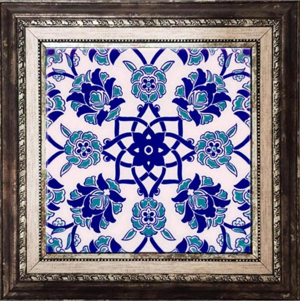 Armada Çini 20x20 Cm Ac 10 Selçuk Mavi Çiçek Desenli Kütahya Çini - Image 1