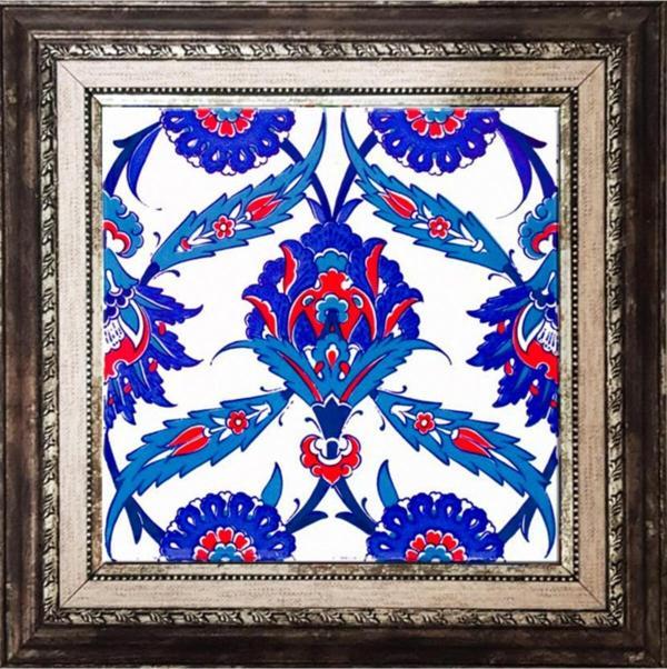 Armada Çini 20x20 Cm Ac 30 Iznik Desenli Kütahya Çini Pano Seramik - Image 1