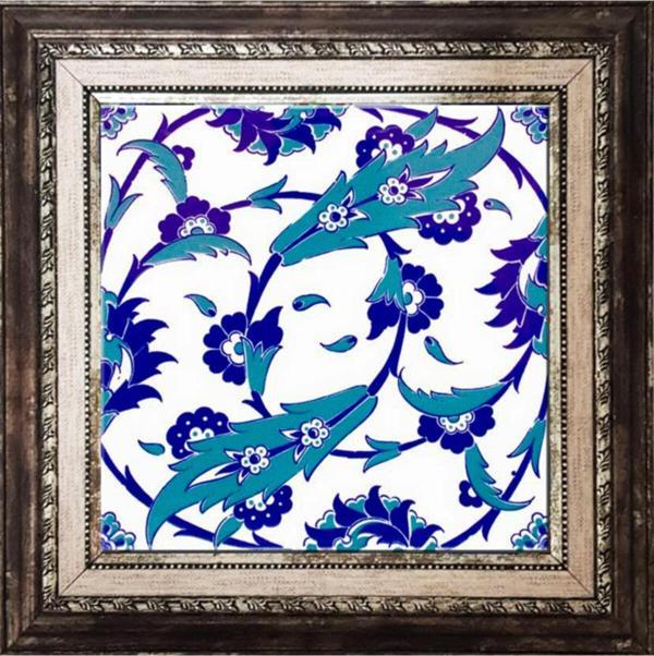 Armada Çini 20x20 Cm Ac 32 Selçuklu Mavi Beyaz Kütahya Çini Pano - Image 1