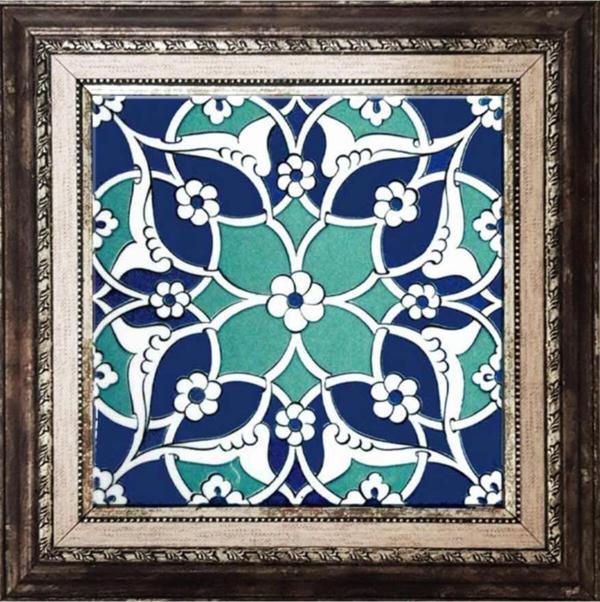 Armada Çini 20x20 Cm Ac 80 Selçuklu Iznik Desen Kütahya Çini Pano - Image 1