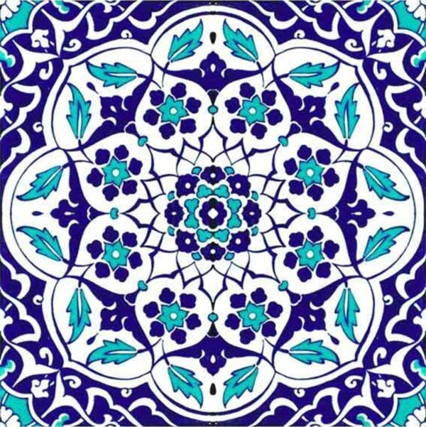 Armada Çini 20x20 Cm Ac 92 Kütahya Cami Çinisi Osmanlı Desenli Seramik Çini Karo - Image 1